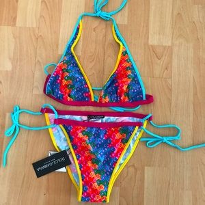 *Rare find* Dolce & Gabbana Rainbow Logo String Bikini NWT